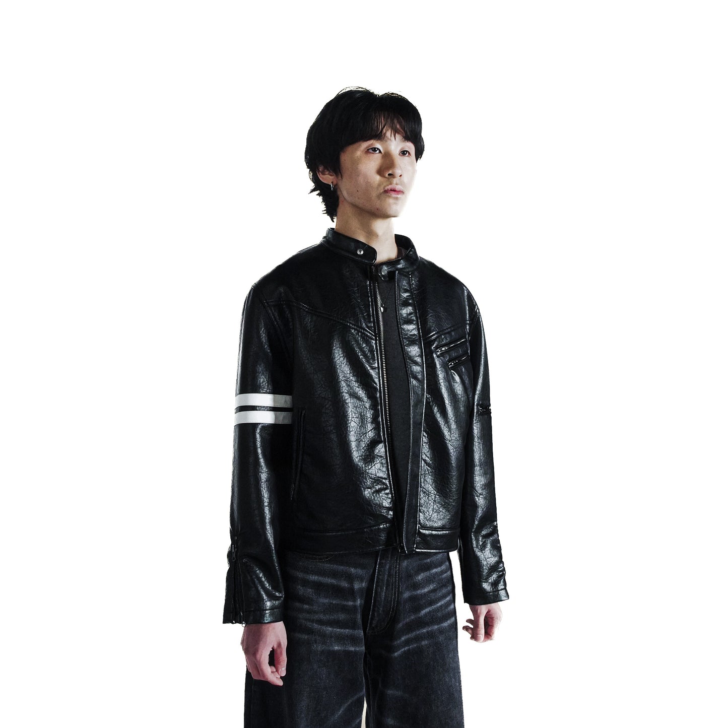 MOROSE DOUBLE STRIPE LEATHER JACKET