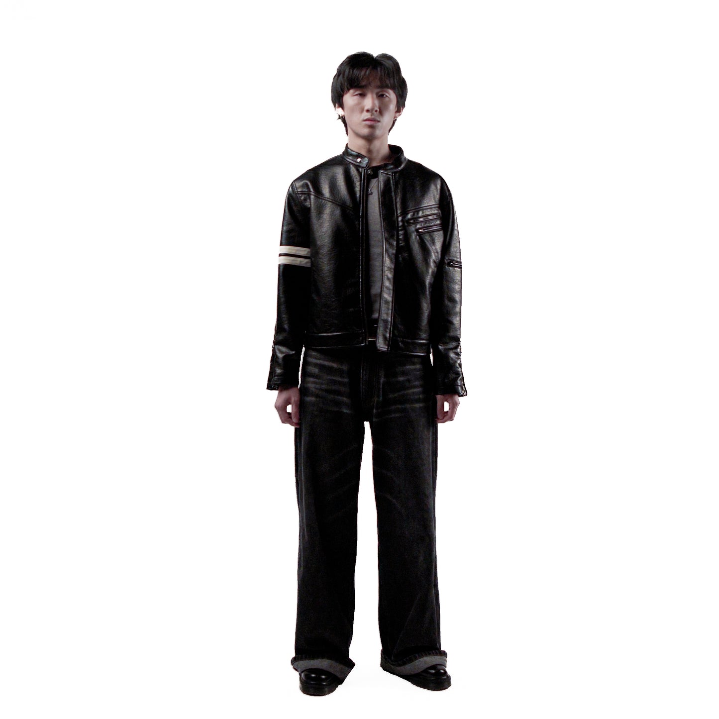MOROSE DOUBLE STRIPE LEATHER JACKET