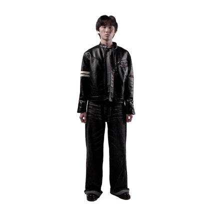 MOROSE DOUBLE STRIPE LEATHER JACKET